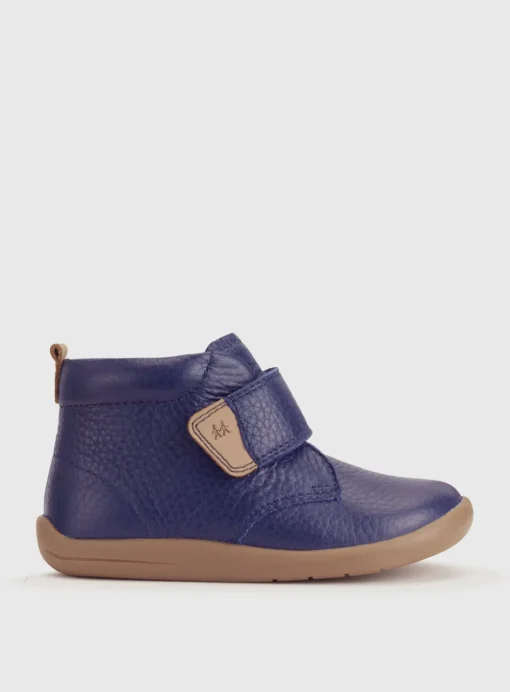 START-RITE Totter French Navy Leather Rip Tape Boots 4.5 Infant