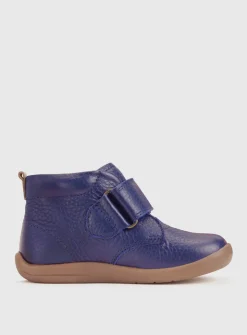 START-RITE Totter French Navy Leather Rip Tape Boots 4.5 Infant