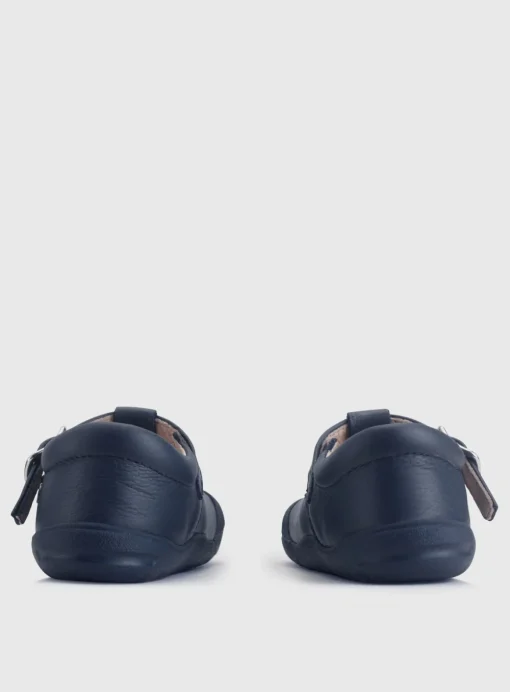 START-RITE Travel Navy Soft Leather T Bar First Steps Shoes 4.5 Infant