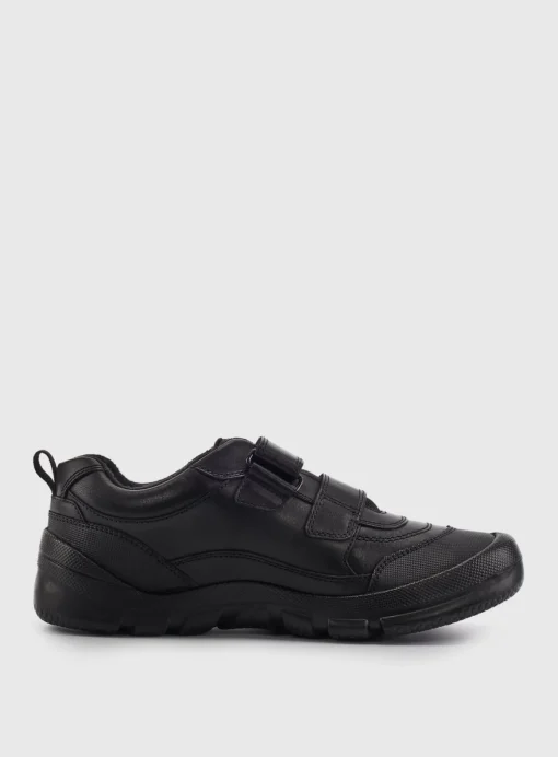 START-RITE Trooper Black Leather Rip Tape School Shoes 4