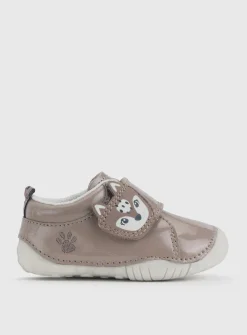 START-RITE Wild Fawn Taupe Patent Leather Pre Walker Shoes 5 Infant