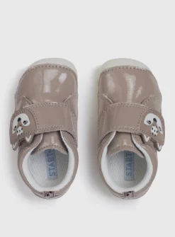 START-RITE Wild Fawn Taupe Patent Leather Pre Walker Shoes 5 Infant