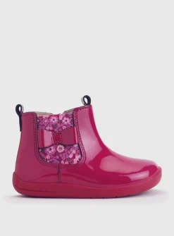 START-RITE Wonderland Cherry Red Patent Leather Zip Up First Chelsea Boots 4.5 Infant