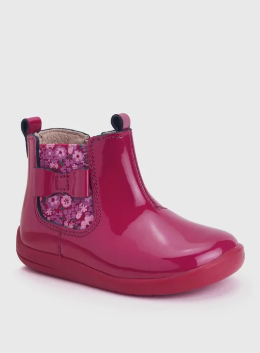 START-RITE Wonderland Cherry Red Patent Leather Zip Up First Chelsea Boots 4.5 Infant