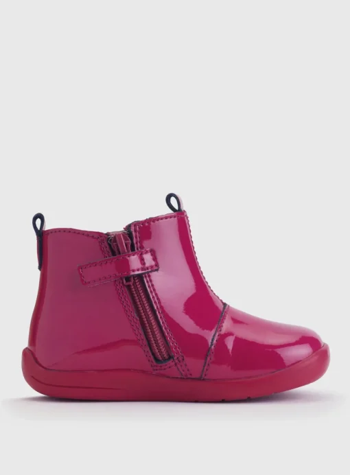 START-RITE Wonderland Cherry Red Patent Leather Zip Up First Chelsea Boots 4.5 Infant