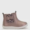START-RITE Wonderland Taupe Pearlised Leather Zip Up First Chelsea Boots 5 Infant