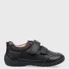START-RITE Zig Zag Leather Rip Tape Black Leather School Shoes 8.5 Infant