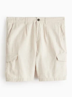 Stone Cargo Linen Shorts 42