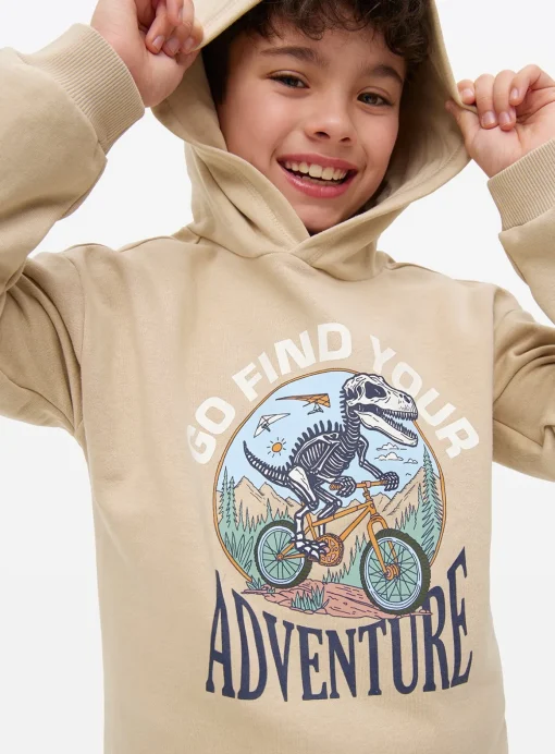 Stone Dino Adventure Graphic Hoodie 8 years