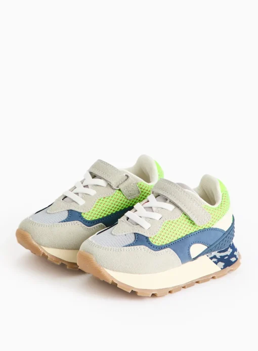 Stone Neon Contrast Jogger Trainers 10 Infant