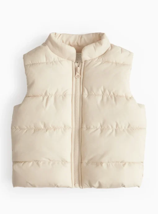 Stone Quilted Gilet 12-18 months