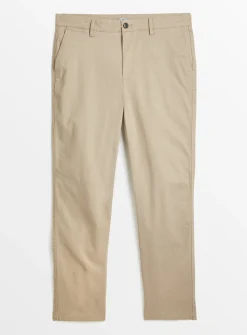 Stone Straight Leg Chino Trousers 36R