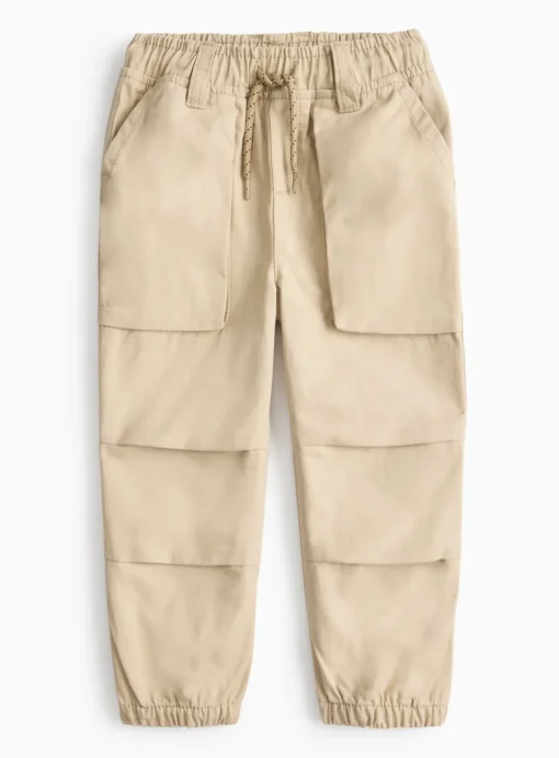 Stone Woven Cargo Trousers 1-2 years