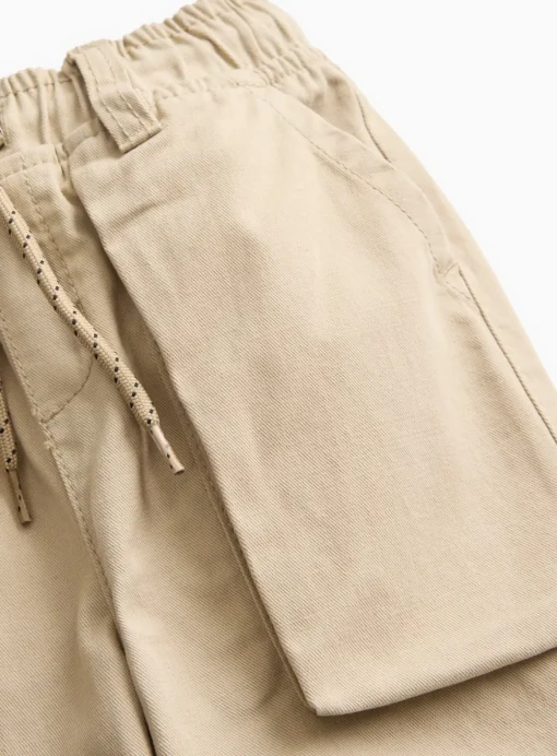 Stone Woven Cargo Trousers 1-2 years