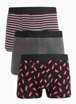 Stripe & Telephone Box Printed Hipsters 3 Pack XXXXL