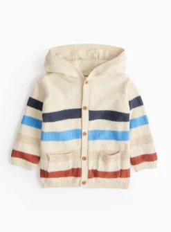 Stripe Balloon Hooded Cardigan 6-9 months