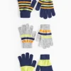 Stripe Magic Touchscreen Gloves 3 Pack One Size