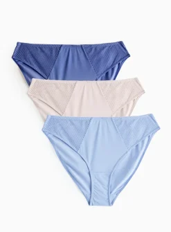 Stripe Mesh High Leg Knickers 3 Pack 18