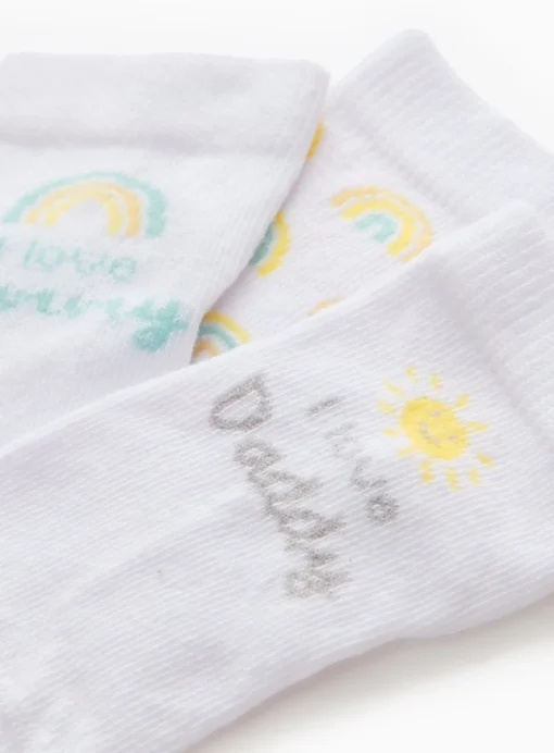 Sunshine & Love Slogan Socks 5 Pack 12-24 months