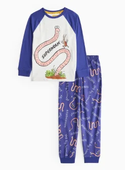 Superworm Blue Printed Pyjamas 1-2 years