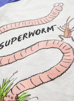 Superworm Blue Printed Pyjamas 1-2 years