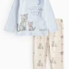 Tabby McTat Print Blue Pyjama Set Up to 3 mths