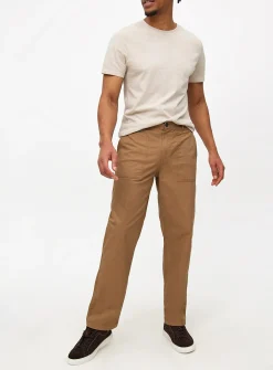 Tan Straight Leg Utility Trousers 34S