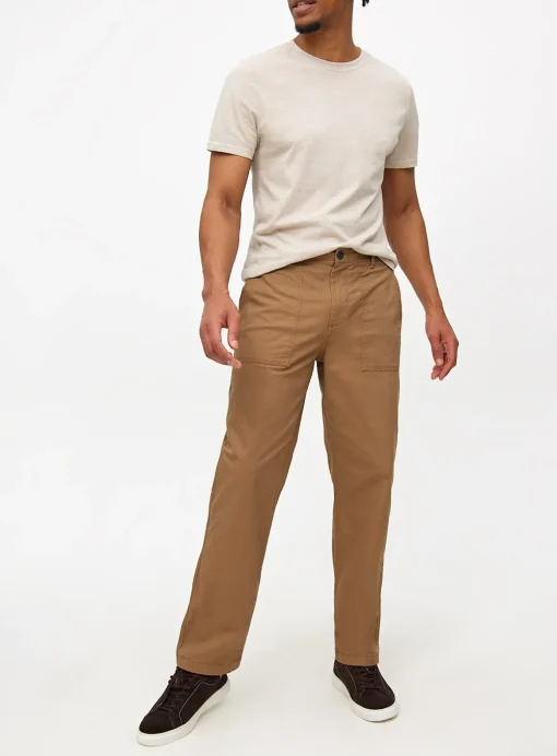 Tan Straight Leg Utility Trousers 34S