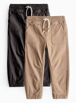 Tan & Black Woven Trousers 2 Pack 1-2 years