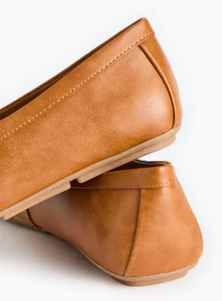 Tan Buckle Faux Leather Driving Loafers 6