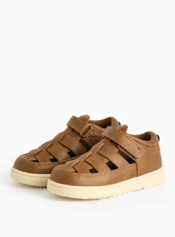 Tan Faux Leather Fisherman Sandals 8 Infant