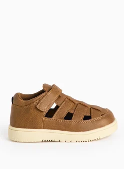 Tan Faux Leather Fisherman Sandals 8 Infant
