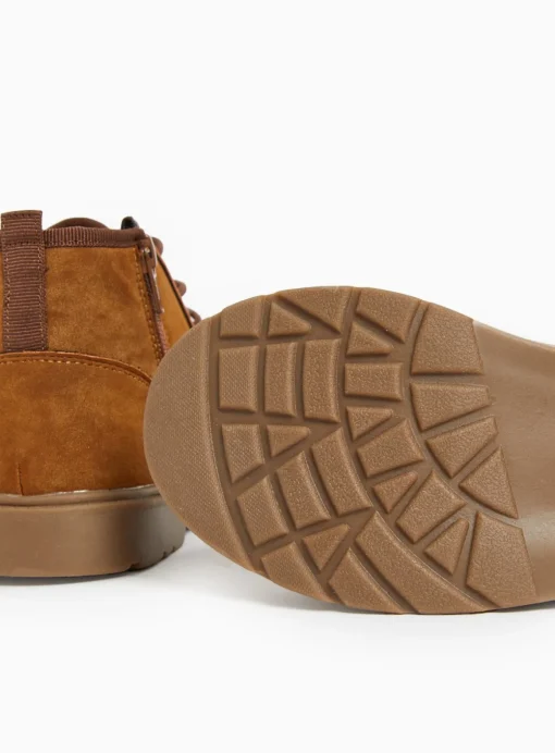 Tan Faux Suede Seam Detail Lace Up Boots 8 Infant