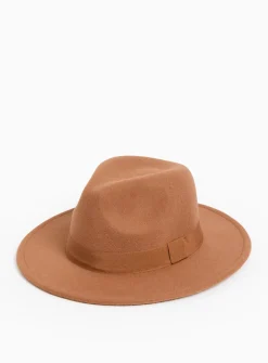 Tan Felt Fedora Hat One Size