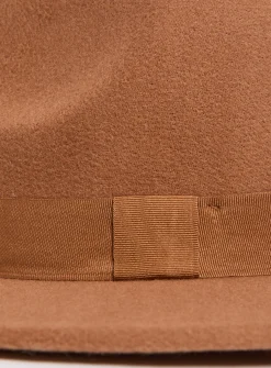 Tan Felt Fedora Hat One Size