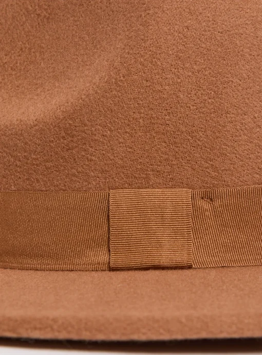 Tan Felt Fedora Hat One Size