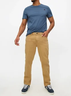 Tan Garment Dye Straight Leg Denim Jeans 38R