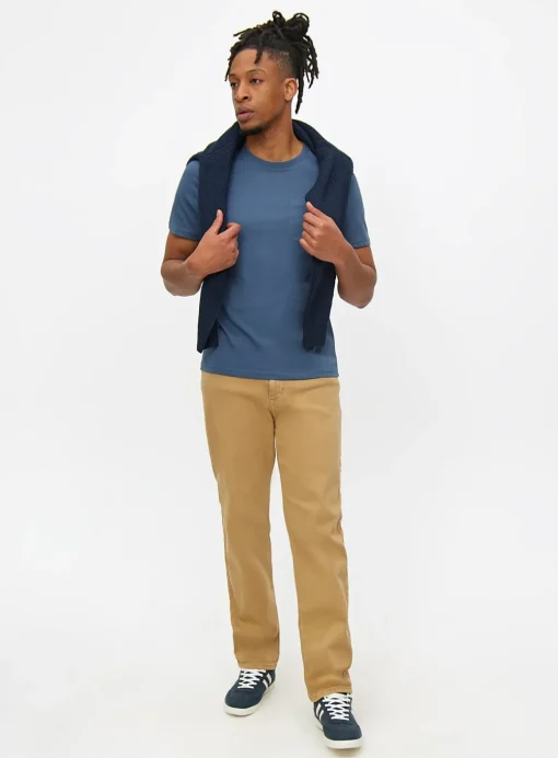 Tan Garment Dye Straight Leg Denim Jeans 38R