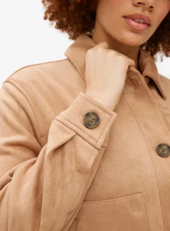 Tan Suede Look Boxy Jacket 18