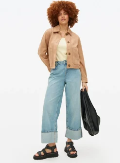 Tan Suede Look Boxy Jacket 18