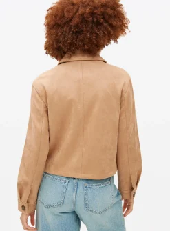 Tan Suede Look Boxy Jacket 18