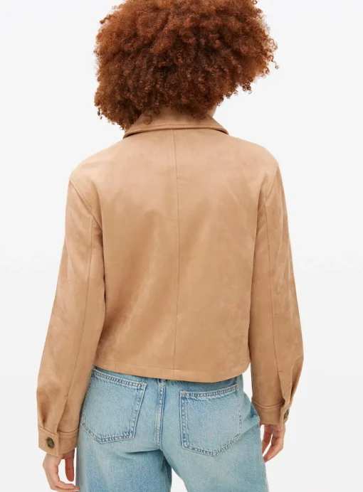 Tan Suede Look Boxy Jacket 18