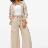 Taupe Co-ord Fluid Cargo Trousers 10S