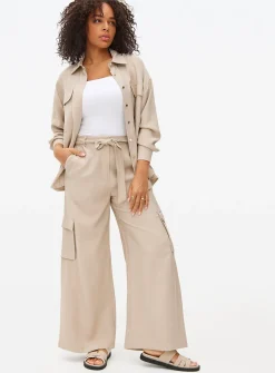 Taupe Co-ord Fluid Cargo Trousers 10S