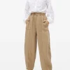 Taupe Utility Barrel Leg Trousers 18