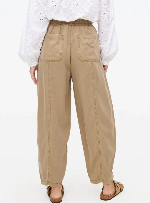 Taupe Utility Barrel Leg Trousers 18