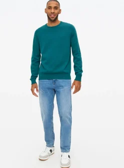 Teal Crew Neck Knitted Jumper L