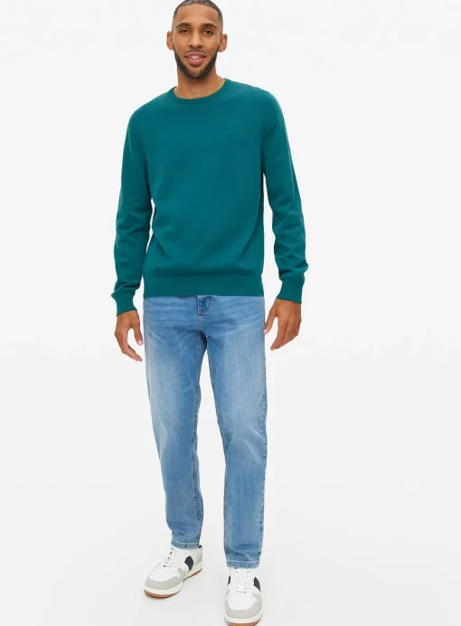 Teal Crew Neck Knitted Jumper L