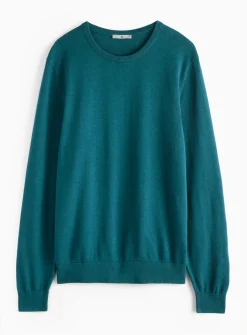 Teal Crew Neck Knitted Jumper L