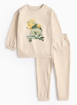 Teddy Bear Graphic Stone Sweatshirt & Joggers Set 2-3 years
